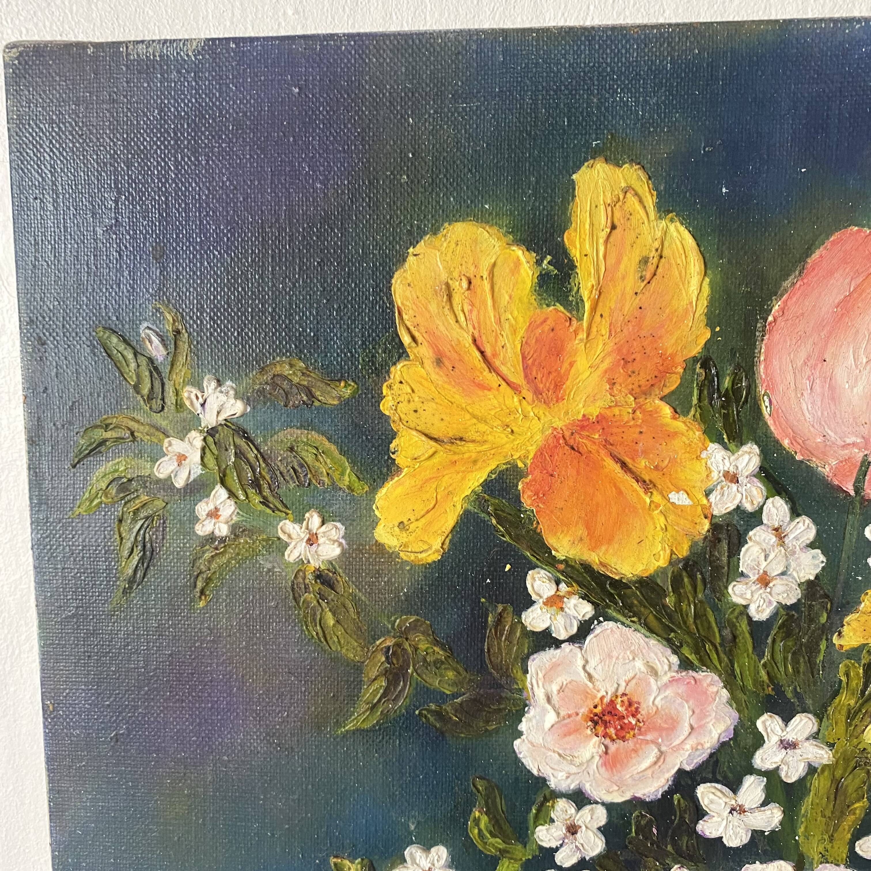 Bouquet painting oil on canvas 38X38