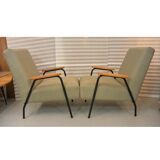 Rio armchair set with footrest by Pierre Guariche