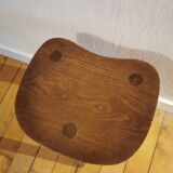 Old wooden tripod bench stool milking shepherd’s bench