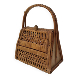 Vintage woven wicker rattan basket