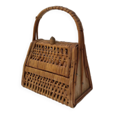 Vintage woven wicker rattan basket