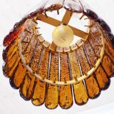 Amber glass pendant lamp