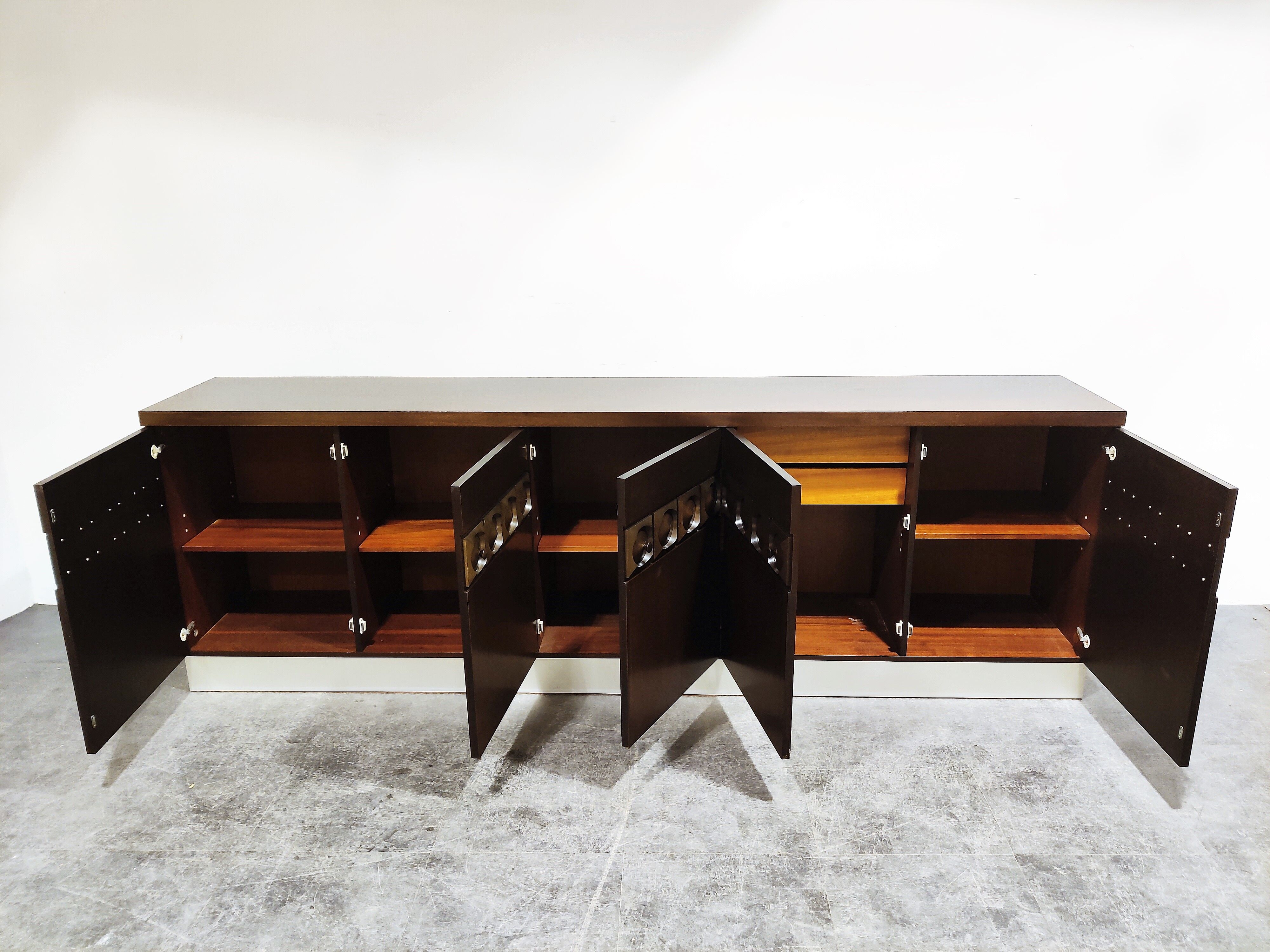 Graphical brutalist credenza, 1970s