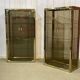 Pair of display cases in gilded chrome and smoked glass - 1980s