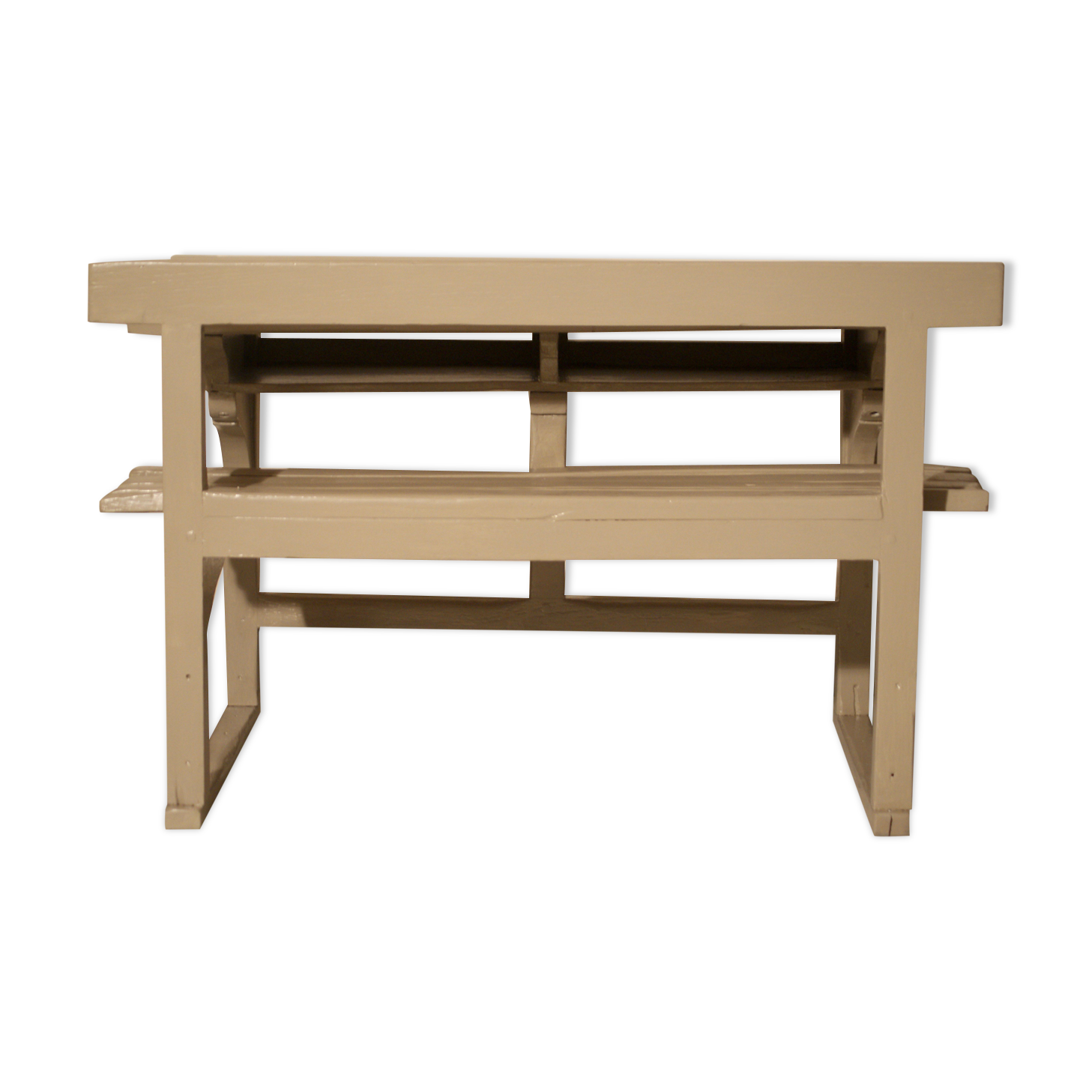 Old desk double wooden school desk