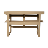 Pupitre bureau d'écolier double en bois
