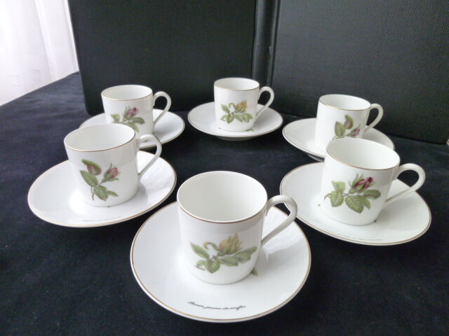 Set of 6 mocha coffee cups in Paris porcelain