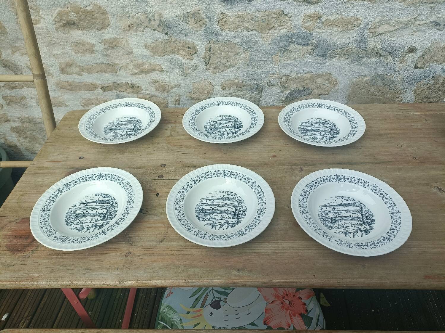 Gien soup plates with Brittany motif