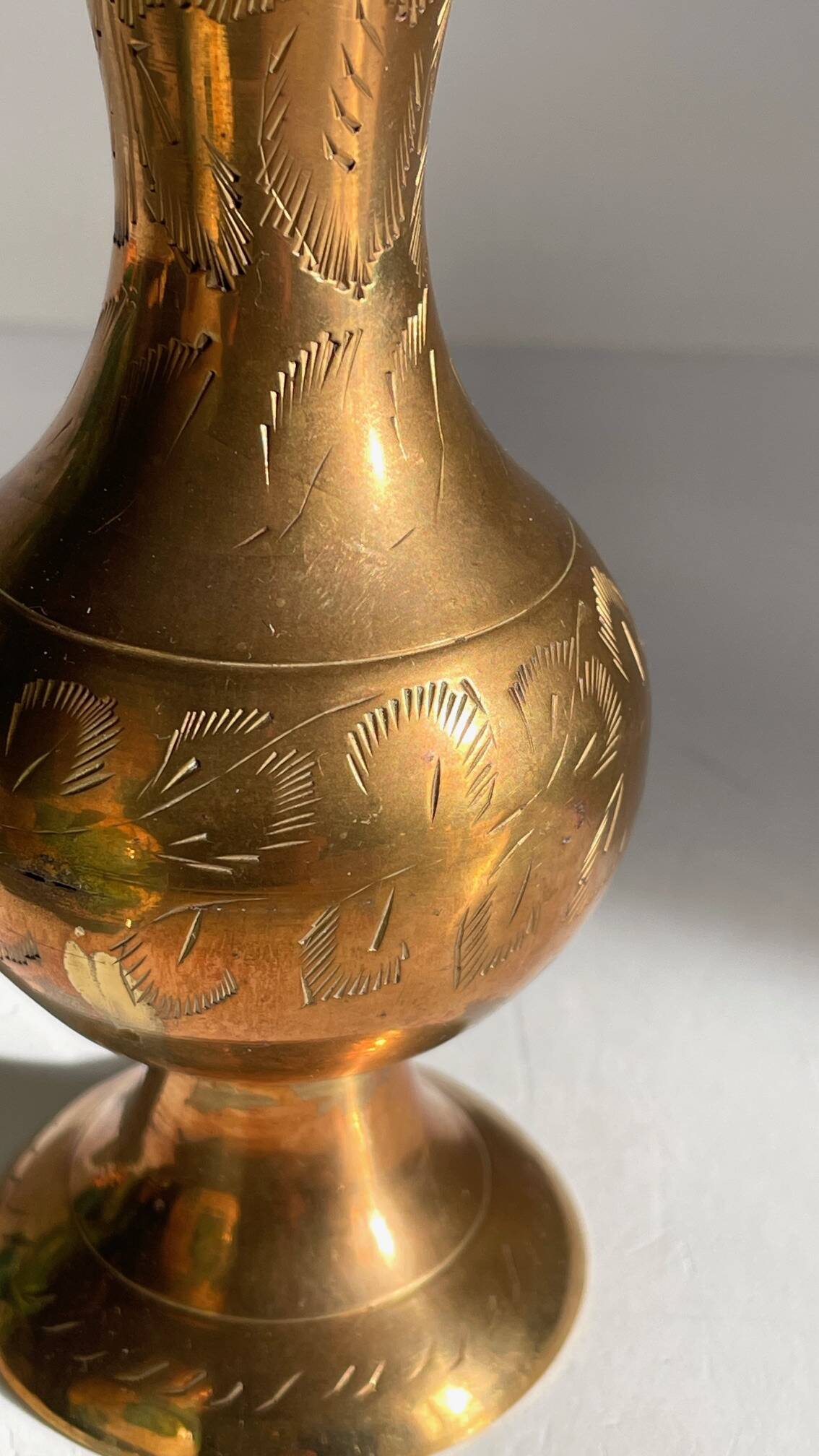 Vases céramique artisanale laiton ciselé vintage