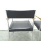 Chaises DDR avec base chromée et revêtement noir, chaises de salle à manger