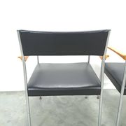 Chairs DDR with chrome base and black upholstery, dining chairs