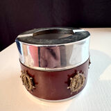 Vintage table set: lighter + marine-themed pots – retro style