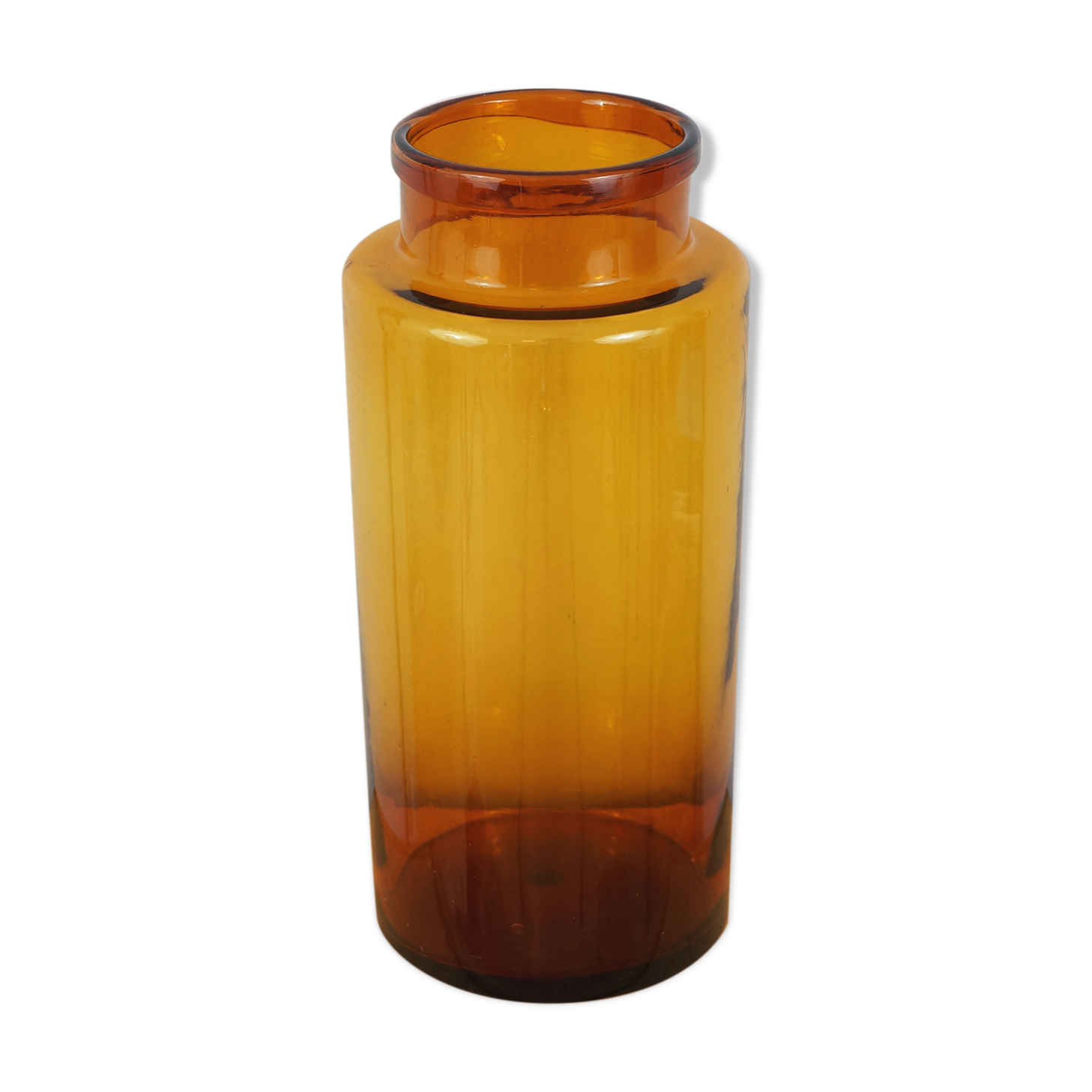 Old brown blown glass jar