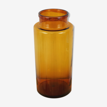Old brown blown glass jar