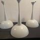 Lot de 3 lampes metal et verre holophane design année 70