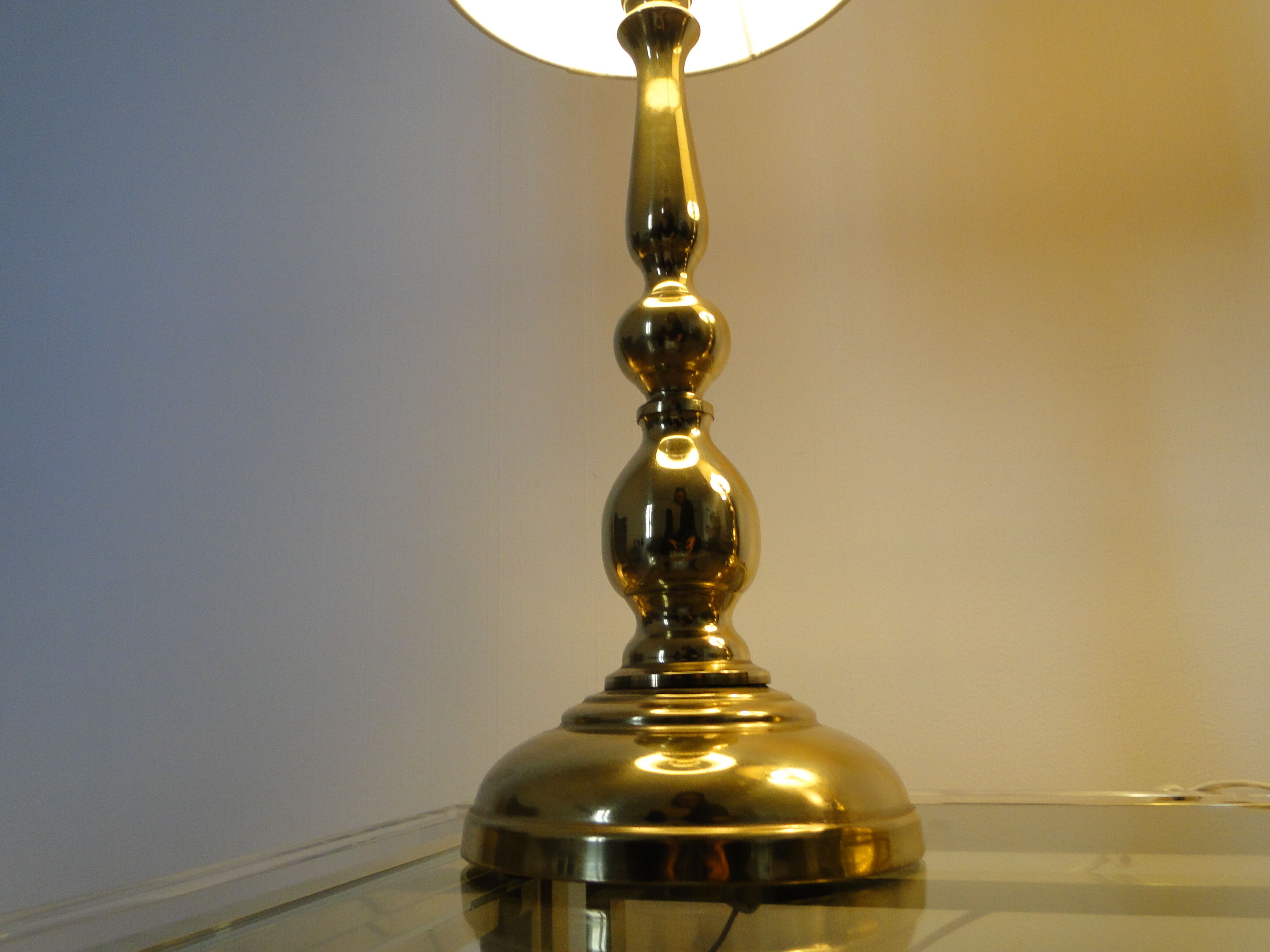Pair of vintage Scandinavian brass lamps 1960