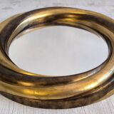 Victorian English Round Grand Mirror – Gilded Wood & Bevelled Glass