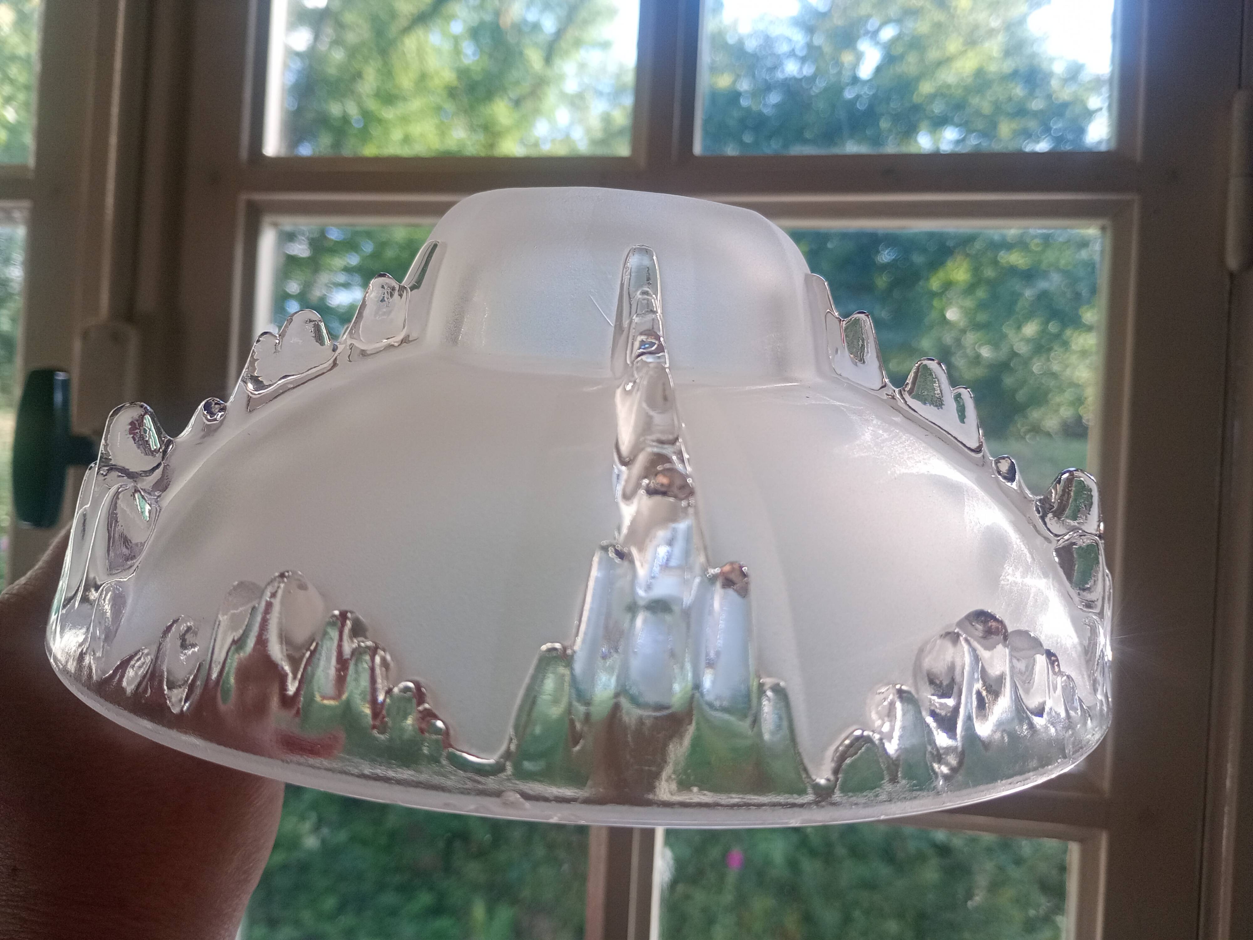 Ezan france 2x lampshade frosted glass & clear glaze