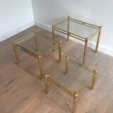 Set of 3 nesting brass tables