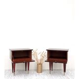 Duo of vintage bedside tables