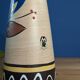 Diabolo vase West Germany MR Keramik leaves styles 70s vintage 28.5cm
