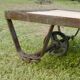 Vintage industrial coffee table antique marble trolley