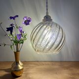 Vintage amber glass globe pendant light