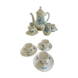 Berry porcelain tea/coffee service - S.F.P. - Blue floral decoration
