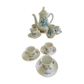 Berry porcelain tea/coffee service - S.F.P. - Blue floral decoration