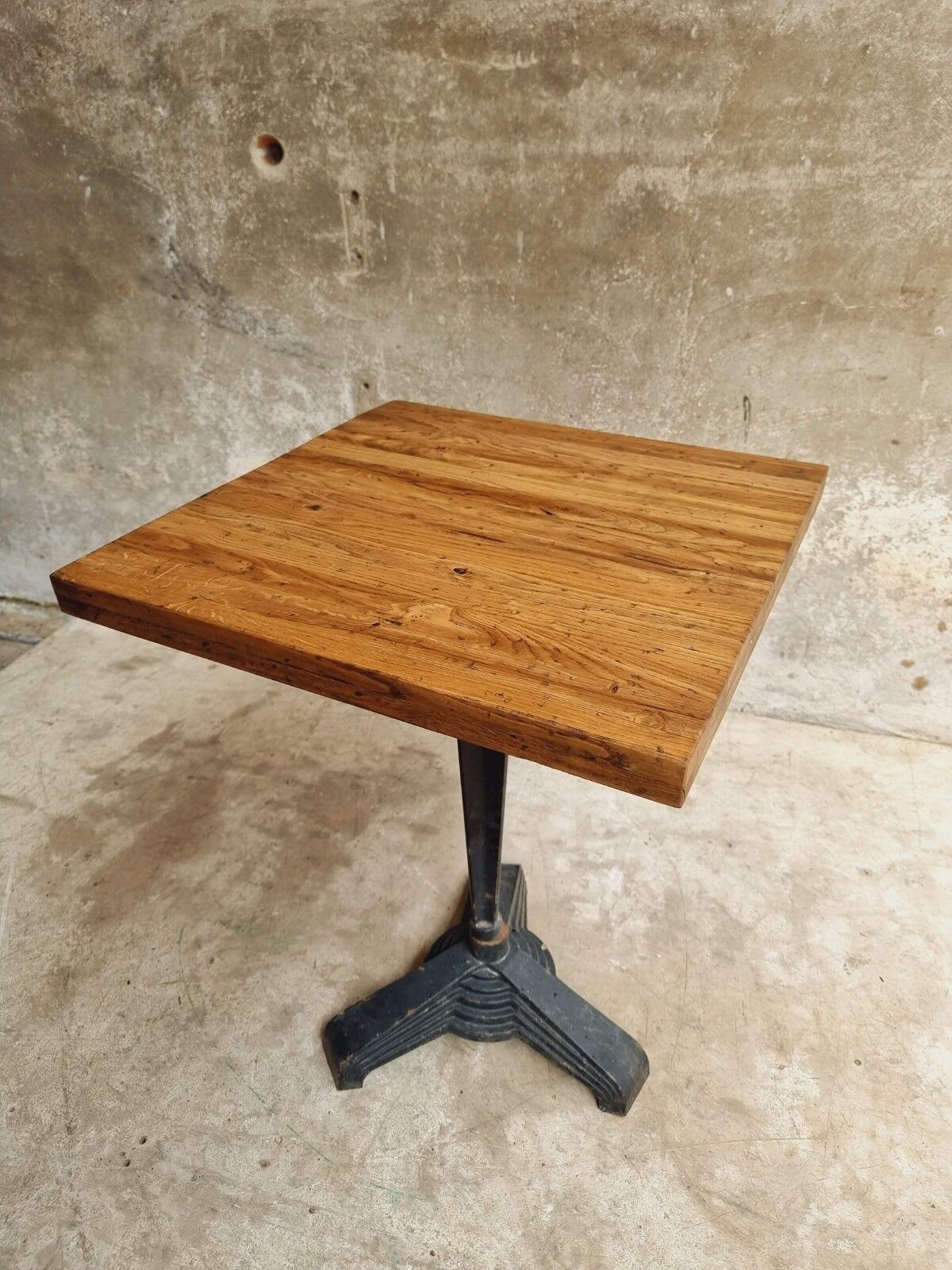 Old bistro table garden table cast iron with oak