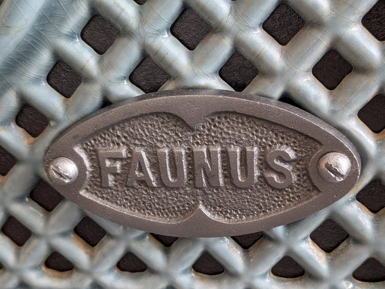 Antique enamelled cast iron stove "Faunus" – renovated