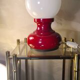 petite lampe de table vintage, vintage,,, 1960 a 70,,, rouge  tres belle'26x12