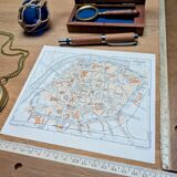 Printed in 1953, Map of Avignon, Vaucluse. Original Authentic Vintage.