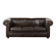 Luxury brown smooth cow leather Chesterfield sofa with an English look