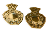 Paire de grands appliques en laiton de style baroque du milieu du siècle suédois.