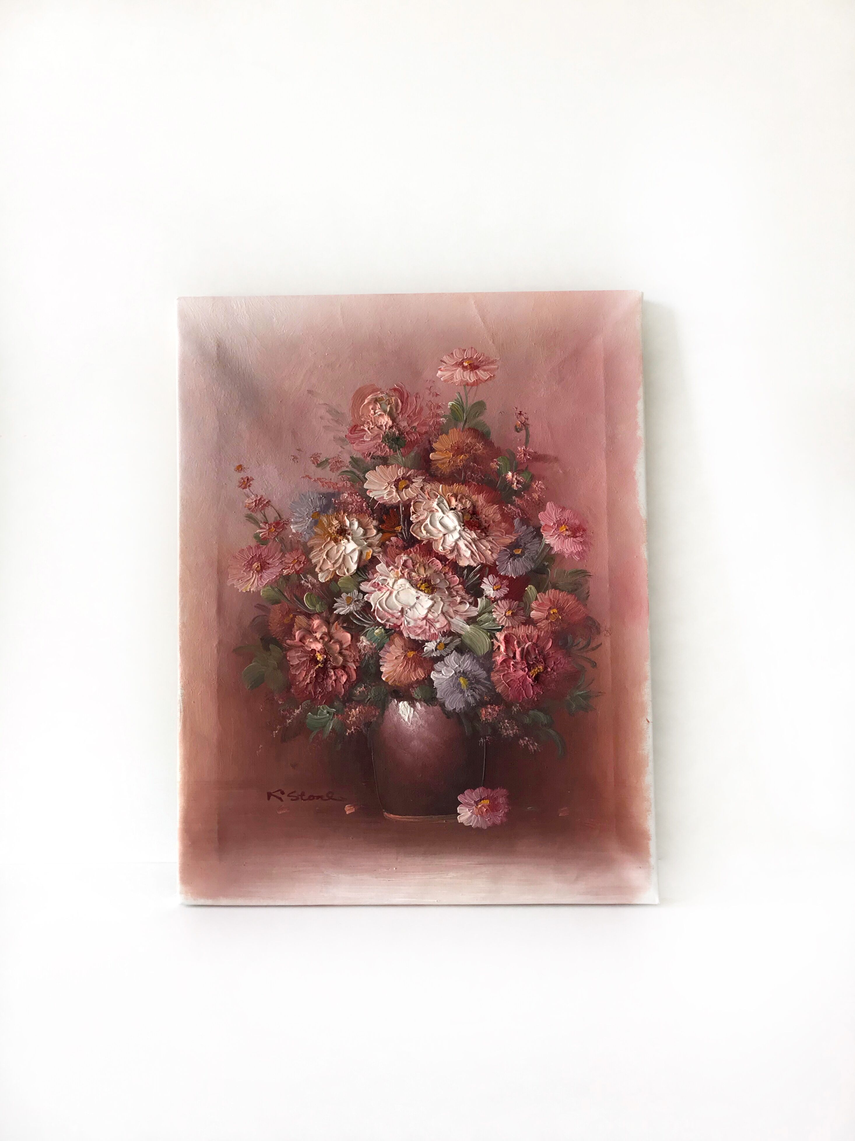 Oil on canvas bouquet of flowers