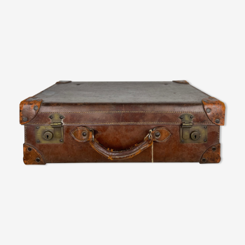 Antique leather suitcase