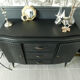 Black vintage solid oak dresser