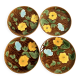 4 vintage Sarreguemines earthenware dessert plates