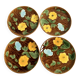 4 vintage Sarreguemines earthenware dessert plates