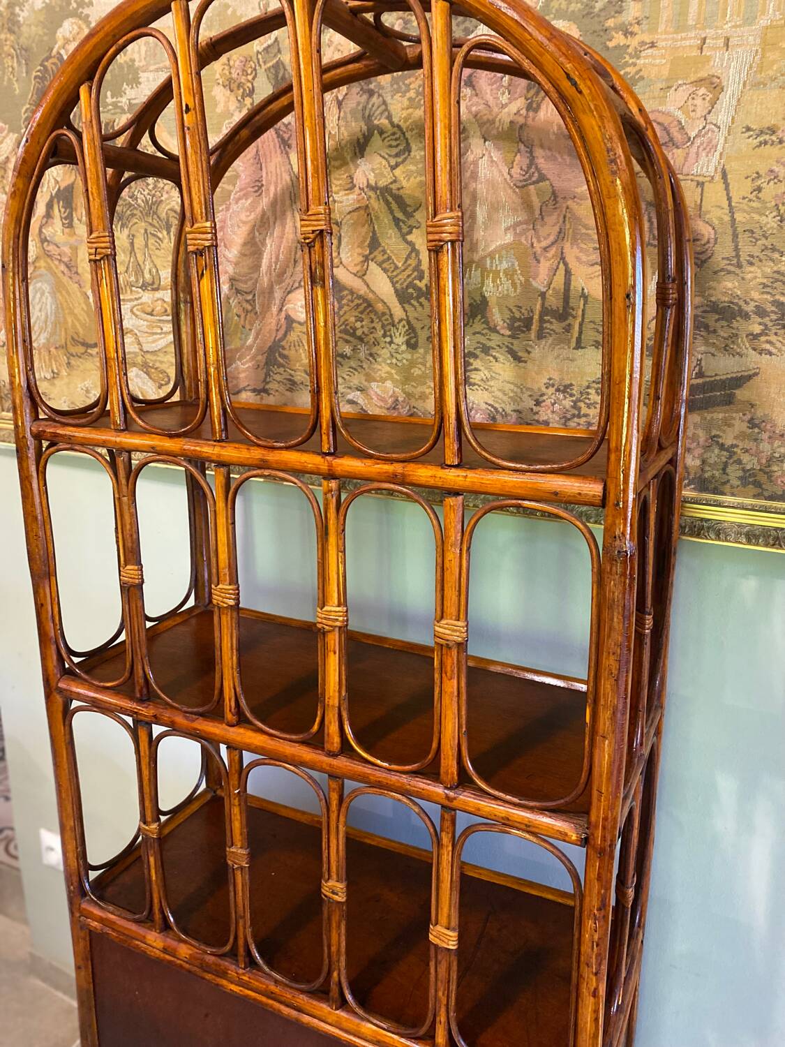 Vintage rattan shelf