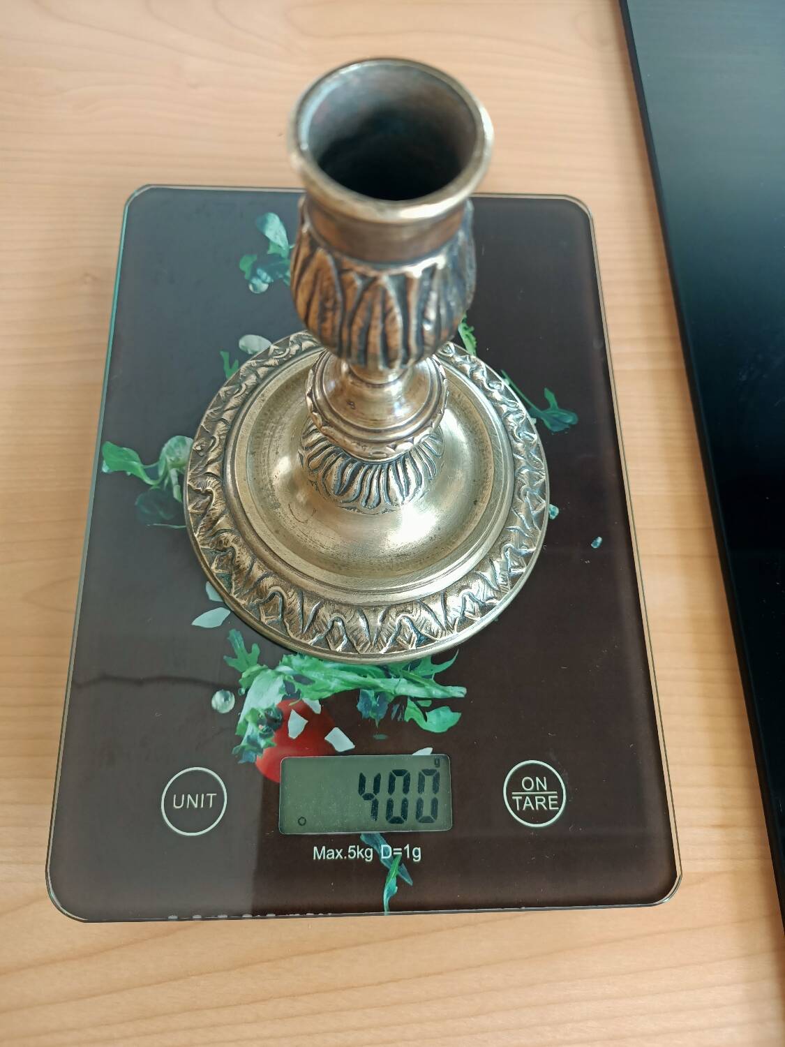 Antique bronze candlestick