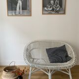 White bench into rattan