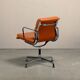 Charles & Ray Eames EA208 Soft Pad Chairs Chrome and Cognac leather, Vitra