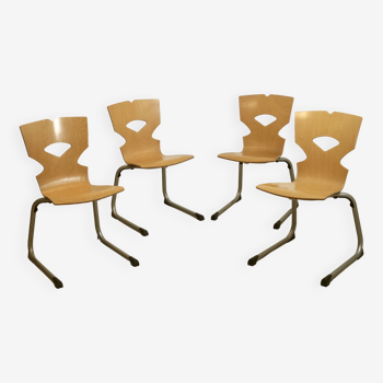 Set of 4 vintage canteen chairs. Year 90,