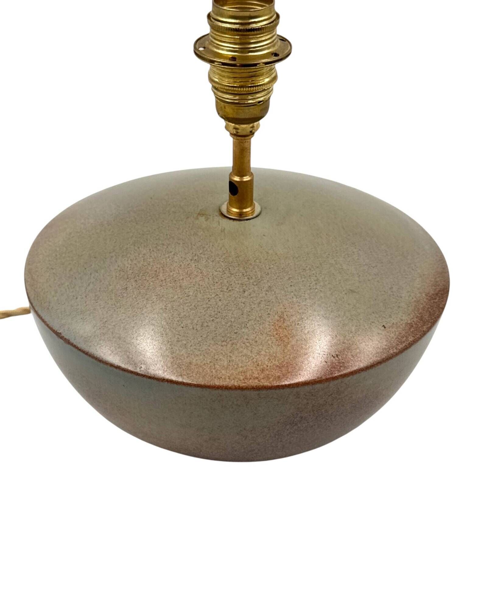 Mid-century modern green ceramic lamp base, Alain di Bin France 1960s