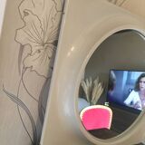 Space age mirror and its 2 luminous side lights