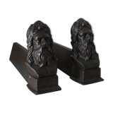 Pair of channels head of eastern bearded man