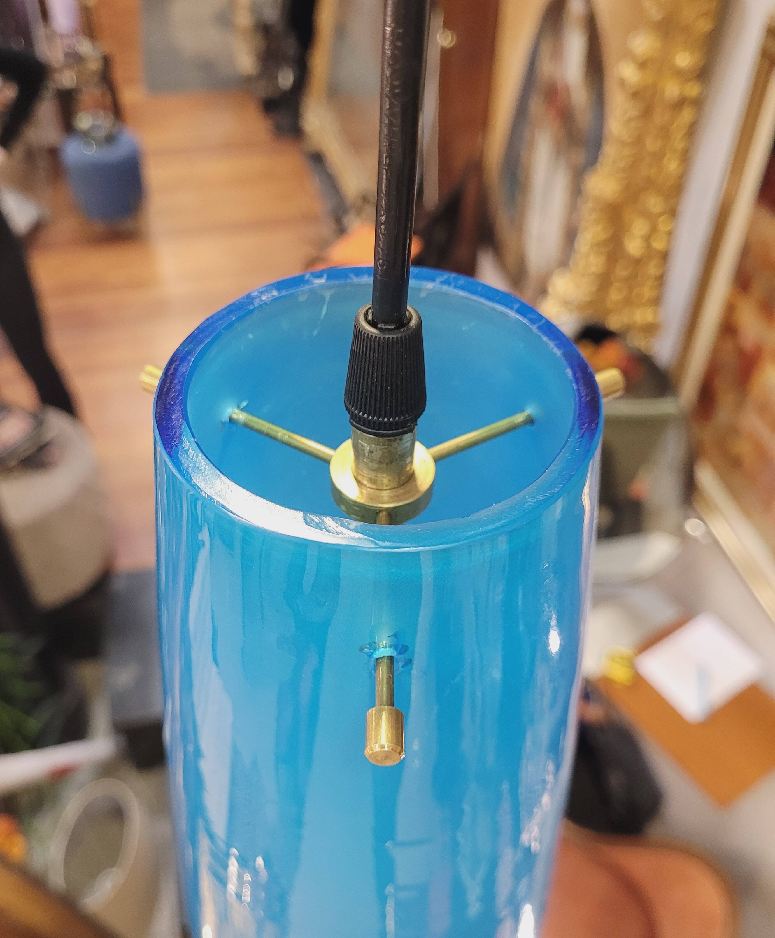Blue tech lamp, Murano crystal, Vetreria Vistosi, 70's – Italy