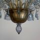 Venetian lustre in two-colour Murano glass, blue and gilded, circa 1990.